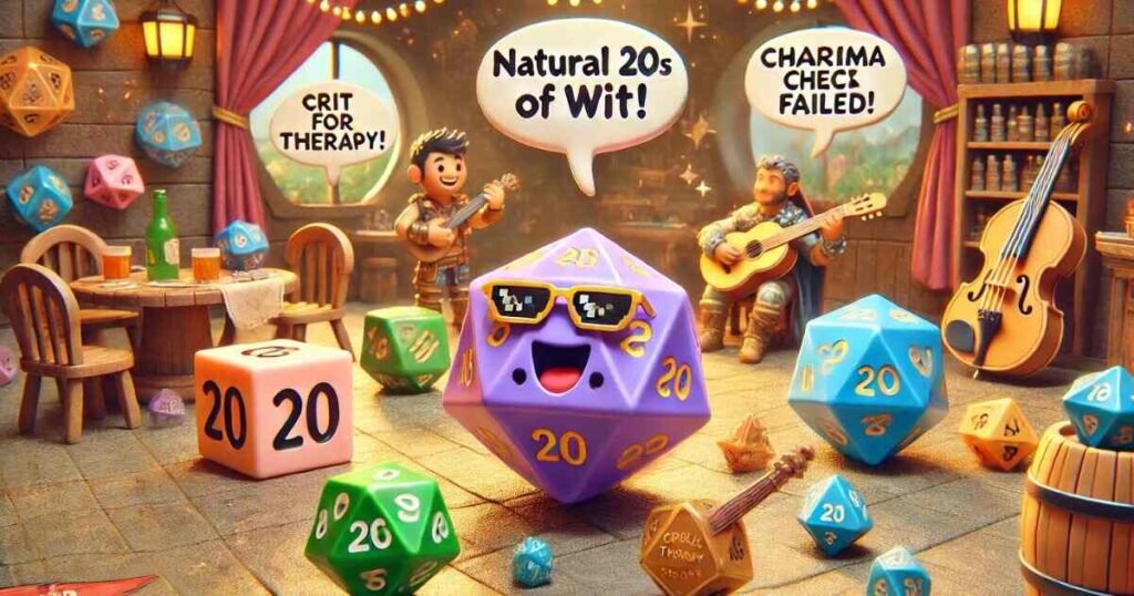 Natural 20s of Wit Funny DnD Dice Sayings